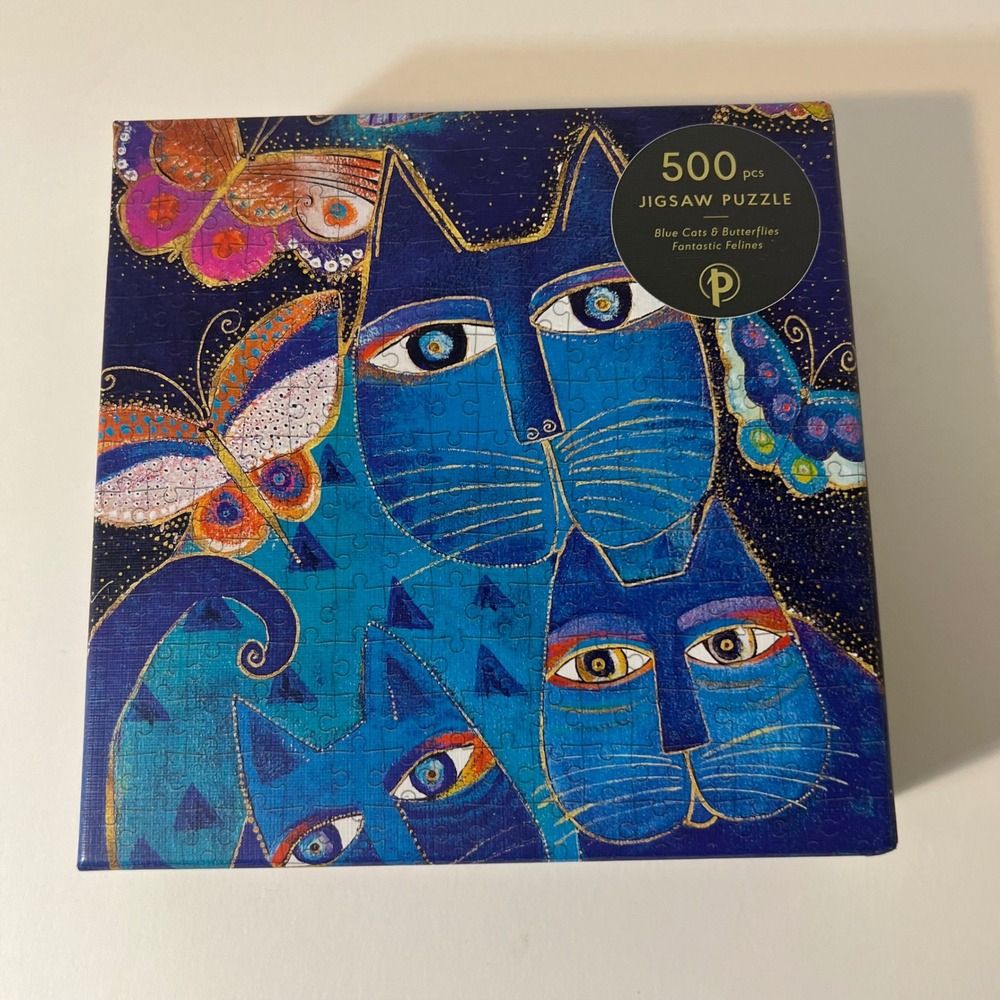 Laurel Burch Blue Cats & Butterflies Jigsaw Puzzle NIB 500 pcs
